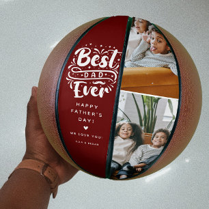 Custom Best Dad Ever 2 Photo Keepsake Basketball