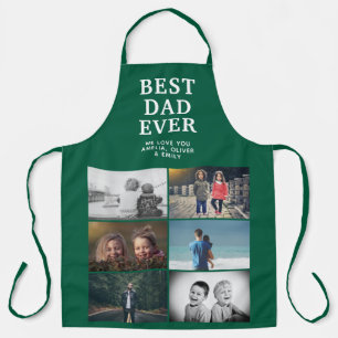 Custom Best Dad Ever 6 Photo Collage Keepsake Apron