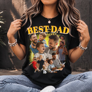 Custom Best Dad Ever Bootleg Style Dad Collage T-Shirt