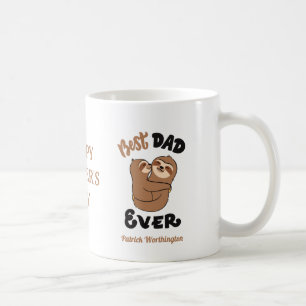 Custom Best Dad Ever Cute Sloth Coffee Mug