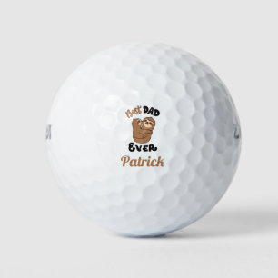Custom Best Dad Ever Cute Sloth Golf Balls