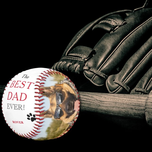 Custom Best Dad Ever Dog Photo Baseball (Creator Uploaded)