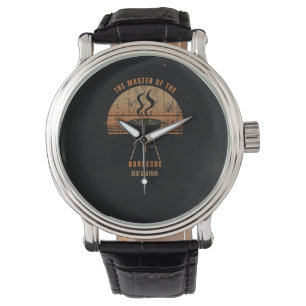 Custom Best Dad Ever Grill Master Retro Sunset BBQ Watch