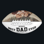 Custom BEST DAD EVER Modern Cool Colour Photo Football<br><div class="desc">Perfect for the coolest dad you love: A BEST DAD EVER customised football with your favourite photo, his name, and a custom message from you as well as names and year. Great Father's Day gift or an awesome surprise for his birthday, surely a keepsake he'll love for years to come....</div>