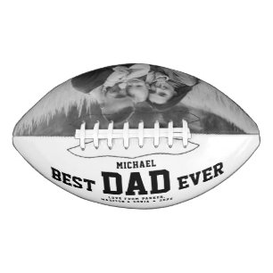 Custom BEST DAD EVER Modern Cool Family Photo Football