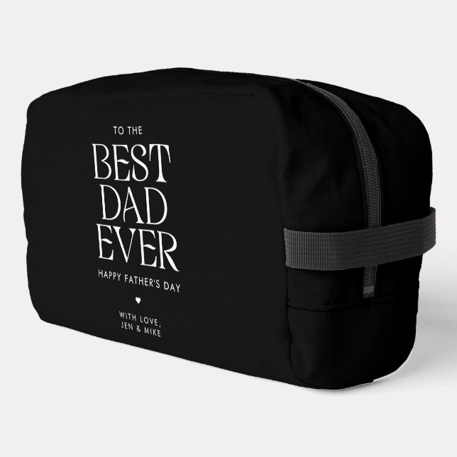 Custom Best Dad Ever Modern Father's Day Elegant Dopp Kit (Left Corner)
