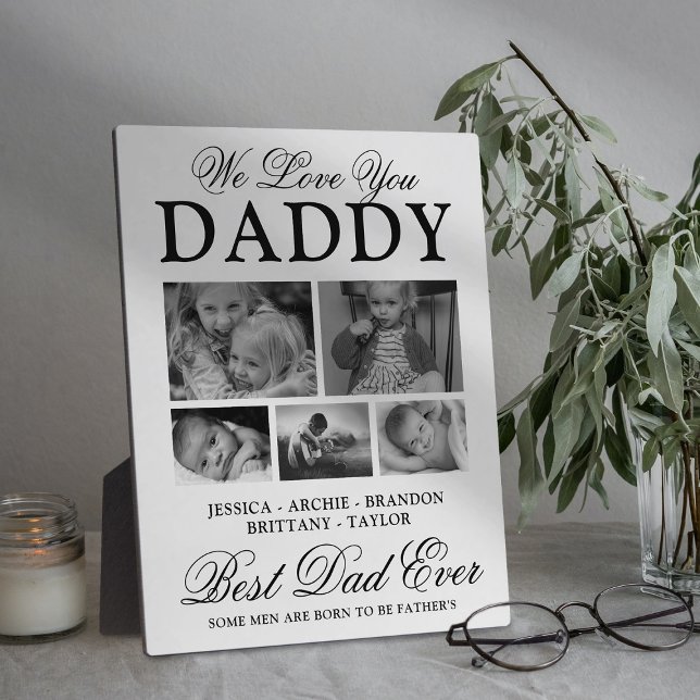 Custom Best Dad Ever Photo Collage Plaque (Creator Uploaded)