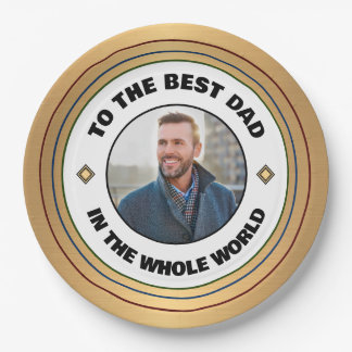 Custom Best Dad Father Photo Personalise Paper Plate