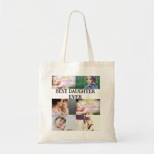 Custom Best Daughter Ever 6 photo collage Tote Bag