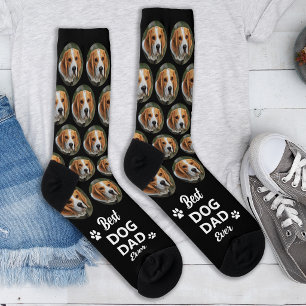 Custom Best DOG DAD Ever Personalise Pet Photo Socks