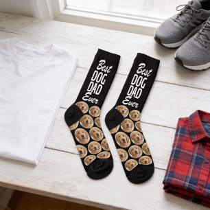 Custom Best DOG DAD Ever Photo Pattern Personalize Socks