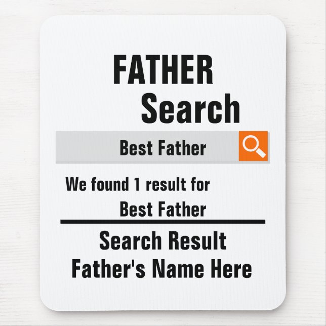 Custom Best Father search result funny fathers day Mouse Pad (Front)