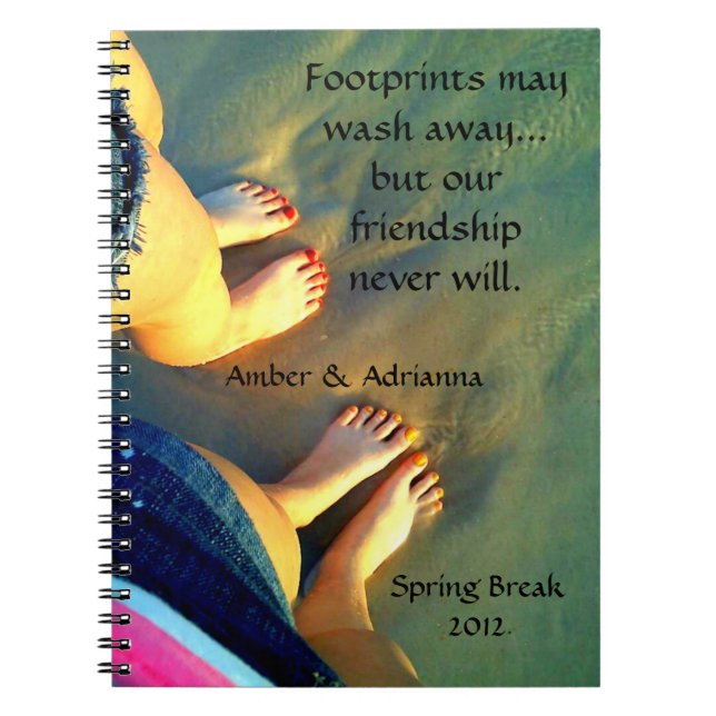 Custom Best Friend Beach Memories Notebook (Front)