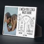 Custom Best Friend Gift I Wish You Lived Next Door Plaque<br><div class="desc">The "I Wish You Lived Next Door" Custom 5x7 Easel is more than just a gift; it's a symbol of your unbreakable bond. Surprise your best friend with a personalised keepsake that they'll treasure forever. Celebrate your Best Friends Forever with our personalised 5x7 easel, a heartfelt tribute to your cherished...</div>