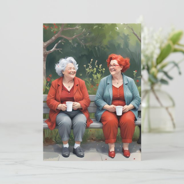 Custom Best Friend Miss You Older Ladies Card (Standing Front)