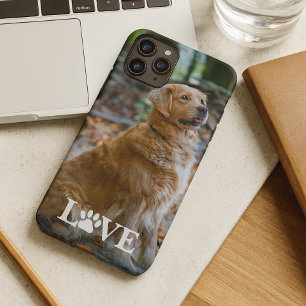 Custom Best Friend Photo Love Heart Paw Print Text iPhone 16 Pro Max Case
