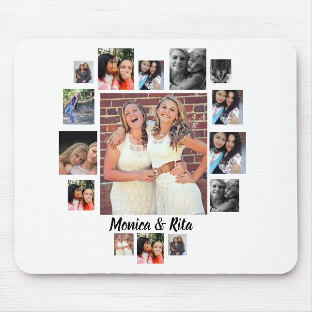 Custom Best Friends 15 Photo Collage  Mouse Pad (Front)