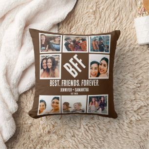 Custom Best Friends Forever BFF 8 Photo Collage  Cushion