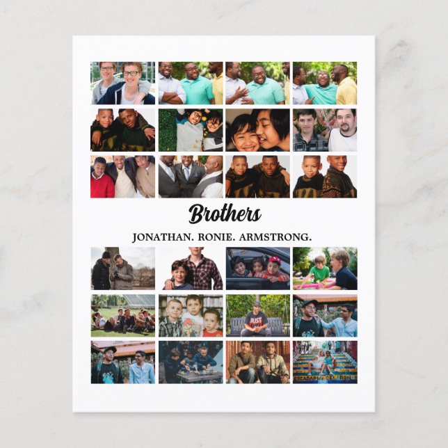 Custom Best Friends Forever Brothers Photo Collage Flyer (Front)