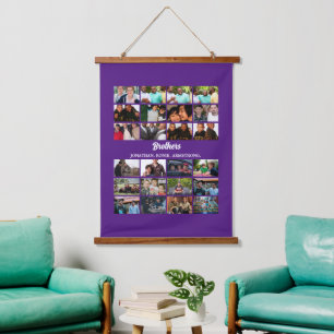 Custom Best Friends Forever Brothers Photo Collage Hanging Tapestry