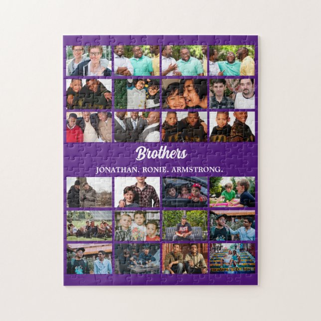 Custom Best Friends Forever Brothers Photo Collage Jigsaw Puzzle (Vertical)