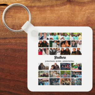 Custom Best Friends Forever Brothers Photo Collage Key Ring
