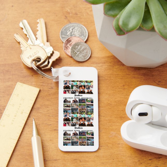 Custom Best Friends Forever Brothers Photo Collage Key Ring (Desk)