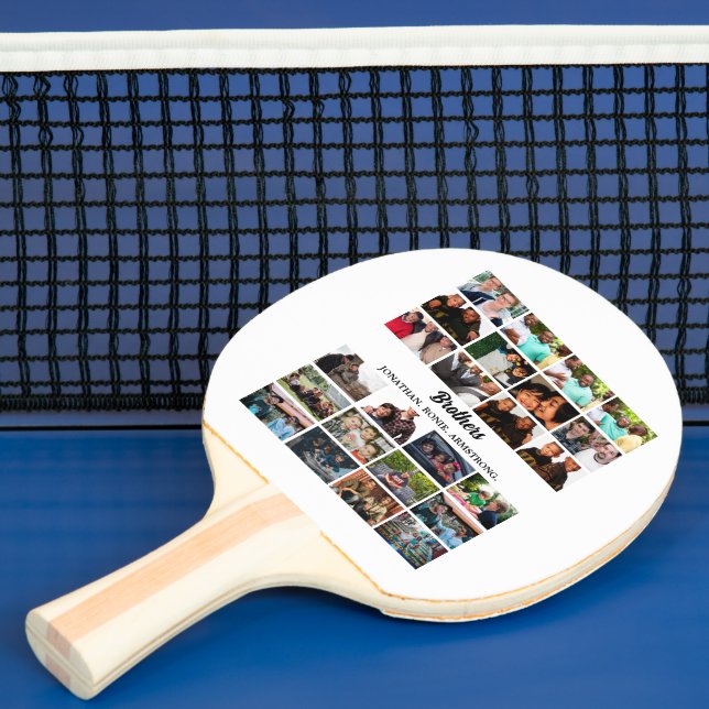 Custom Best Friends Forever Brothers Photo Collage Ping Pong Paddle (Insitu)