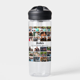 Custom Best Friends Forever Brothers Photo Collage Water Bottle