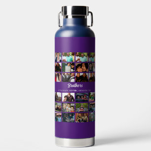 Custom Best Friends Forever Brothers Photo Collage Water Bottle