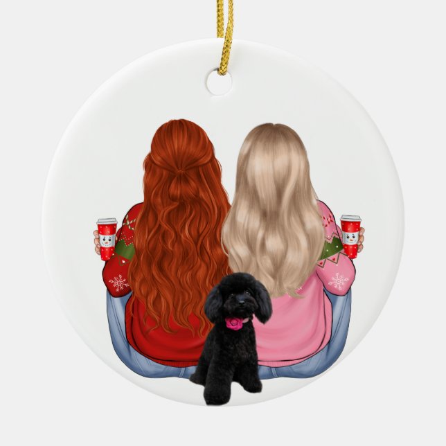 Custom Best Friends Forever Ceramic Ornament (Front)