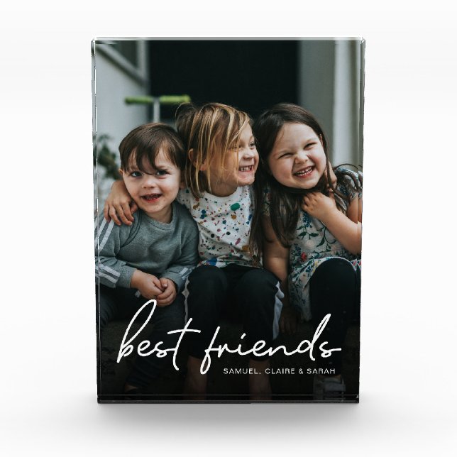Custom Best Friends Personalized kids Friendship Photo Block (Front)