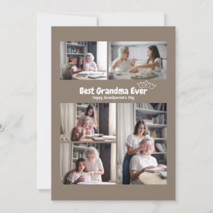 Custom Best Grandma Ever Photos Holiday Card