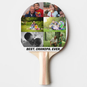 Custom Best grandpa ever 6 photo collage Ping Pong Paddle
