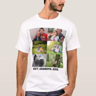 Custom Best grandpa ever 6 photo collage T-Shirt