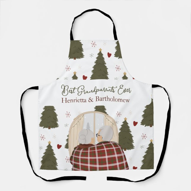 Custom Best Grandparents Christmas Apron (Front)