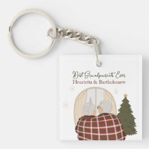 Custom Best Grandparents Christmas Key Ring