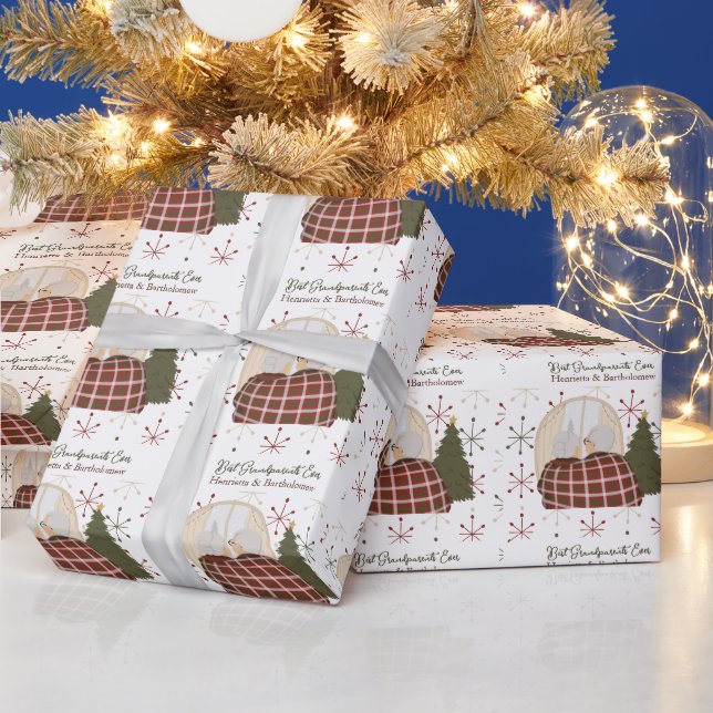 Custom Best Grandparents Christmas Wrapping Paper (Holidays)