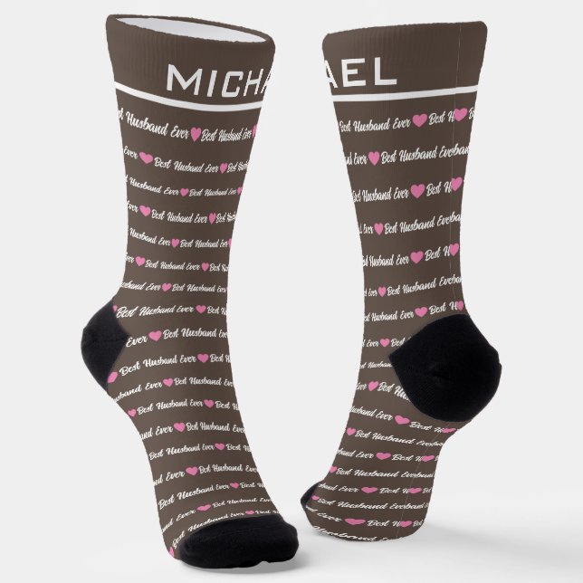 Custom "Best Husband Ever" Personalised Name Socks (Angled)