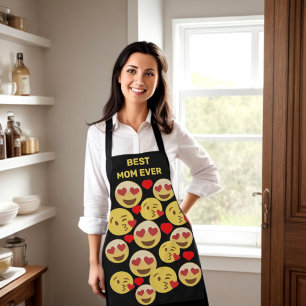 Custom best ... love emoji apron