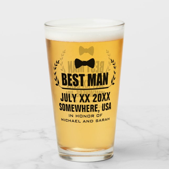 Custom Best Man Glass (Front Filled)