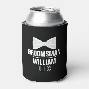 Custom Best Man Groomsman Wedding Can Cooler