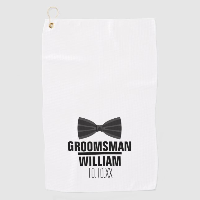 Custom Best Man Groomsman Wedding Golf Towel (Front)