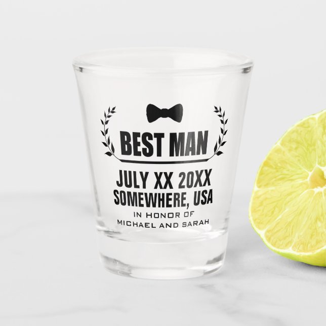 Custom Best Man Shot Glass (Front)