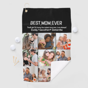 Custom Best Mom Ever Mothers Day 9 Photo Collage Golf Towel
