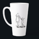 Custom Best Mom Ever Two-Tone Mug, 15 oz Latte Mug<br><div class="desc">This sweet and sentimental design features a hand-drawn minimalist illustration of a mother and daughter sharing a quiet moment. Composed of modern clean lines and a trendy, playful aesthetic, it’s the perfect tribute to the bond you share. Mother’s Day, birthdays, new mom celebrations, or a "thinking of you" gift for...</div>