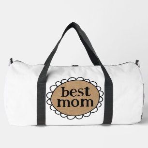 Custom BEST MOM Scalloped Edge Duffle Bag