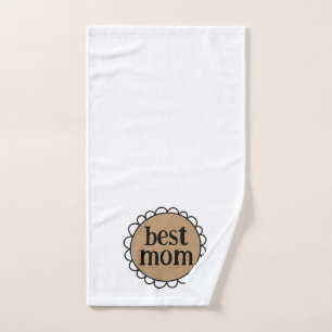 Custom BEST MOM Scalloped Edge Hand Towel