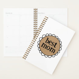 Custom BEST MOM Scalloped Edge Planner
