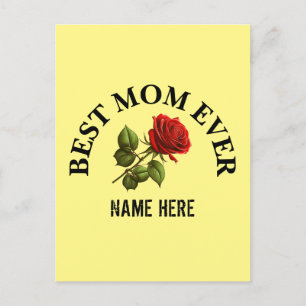 Custom Best Mum Ever Mother Name Postcard